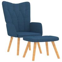 silla de relajacion con reposapies tela azul vidaxl