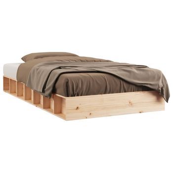 Cama Individual | Cama Para Adultos | Estructura De Cama Individual De Madera Maciza 90x190 Cm