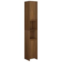 armario de bano madera contrachapada roble marron 30x30x1835cm vidaxl