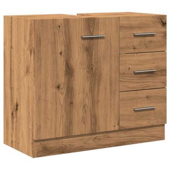 Armario De Lavabo Madera Ingeniería Roble Artisian 63x30x54 Cm Vidaxl