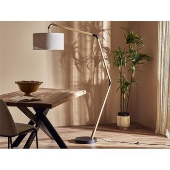 Lampara Pie Descentrada Tucker Pant. Beige 120x45x178 Cm