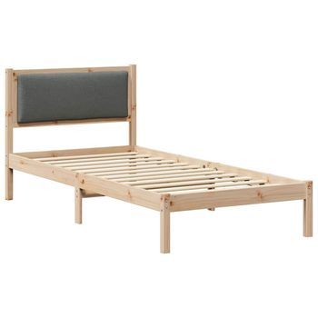 Estructura De Cama Con Cabecera Gris Oscuro 90 X 190 Cm Vidaxl