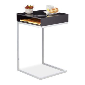 Mesa Auxiliar Con Patas De Metal - Black/silver - 10x62.1x46cm