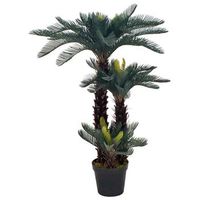 planta artificial palmera cica con macetero 125 cm verde vidaxl