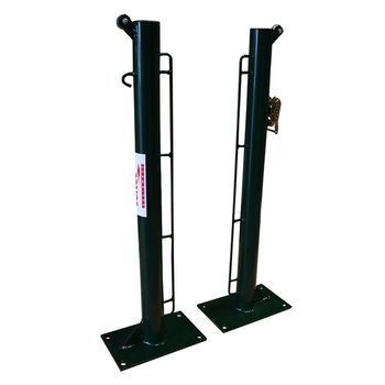 Juego Postes De Tenis Fijos Ø 80 Mm Con Base Para Atornillar