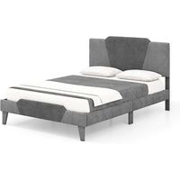 cama tapizada 140x200cm camas matrimoniales terciopelo con cabecero costway 208 x 145 x 105 cm