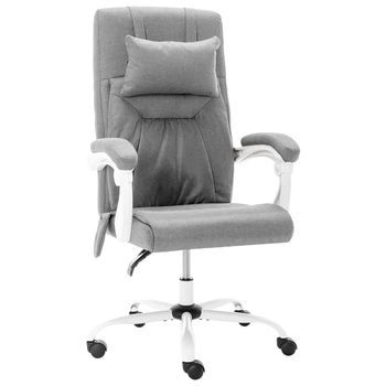 Silla De Oficina De Masaje De Tela Gris Vidaxl