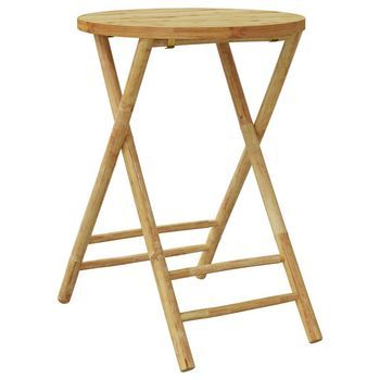 Mesa Plegable De Jardín | Mesa De Exterior De Bambú Ø55x75 Cm