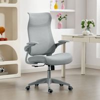 silla de oficina de malla espuma pp homcom 64x65x108-118 cm - gris