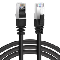 aigostar cable ethernet cat7 de 5m cable de red redondo rj45 gigabit lan de alta velocidad de10gbps y 600mhz para switch ruter modem panel de conexion pc negro