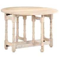 mesa de comedor redonda de madera maciza de mango 110x76 cm vidaxl