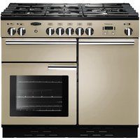 rangemaster professional 100 dual fuel range cooker - cream  chrome cream