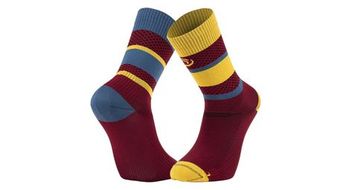 Bv sport calcetines de running  strong light run ibiza  strong  burdeos amarillo