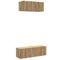 mueble para tv de pared madera contrachapada artesanal 2 piezas vidaxl