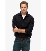 superdry para hombre m4011022a camisa merchant ranch negro l casual algodon manga larga