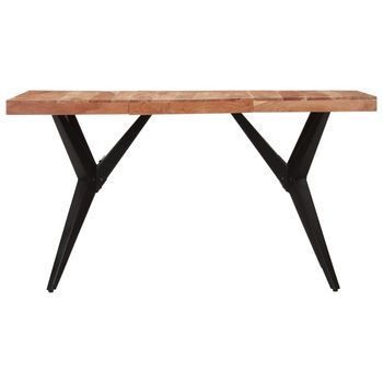 Mesa De Comedor - Mesa De Cocina Madera Maciza De Acacia Negra 140x70x76 Cm