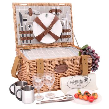 Cesta picnic de mimbre concorde para 2 personas