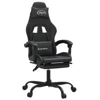 silla gaming con reposapies cuero sintetico negro vidaxl