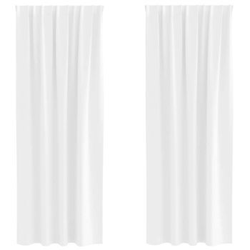 Cortinas Opacas Con Anillas 2 Piezas Brillante 260 X 140 Cm