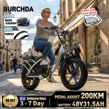 BURCHDA 2026 NUEVA Bicicleta Eléctrica Urbana U8, Batería de Litio de 48V 31.5AH, Bicicleta Eléctrica con Neumáticos Gruesos de 20 Pulgadas 4.0, Bicicleta Eléctrica para Adultos