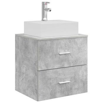 Vanidad Con Lavabo De Pared Gris Hormigón 49,5 X 41 X 62,5 Cm Vidaxl