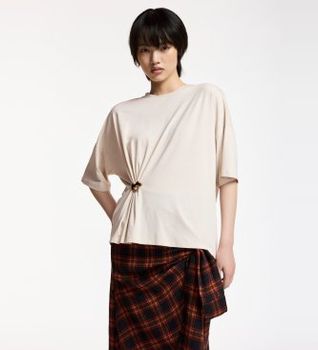 Essentiel Antwerp para mujer. KUBA Camiseta con Broche Kuba blanco roto (M), Casual, Viscosa, Manga corta