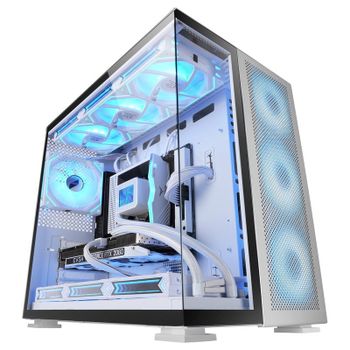 Mars Gaming MC-NOVA2 Caja Gaming Custom XXL E-ATX Doble Cristal Templado Alumino USB-C Blanco
