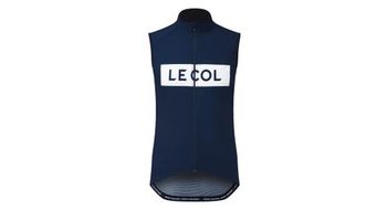 Chaleco cortaviento sin mangas para hombre le col sport logo azul