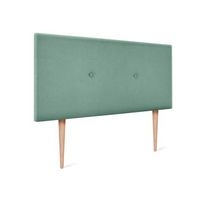 cabecero de tela aqualine liso con botones 110x105cm con patas camas 105 - verde agua