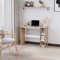 escritorio moderno 100  44  74 cm con 3 estantes laterales blanco y efecto roble