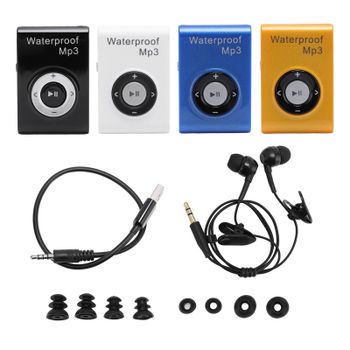 Reproductor de MP3 para natación, auriculares para natación, impermeabilización IPX8, varios formatos de sonido, memoria de 8GB, portátil con tapones para los oídos para correr