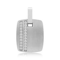 colgante brillante de acero inoxidable con circonita grabable