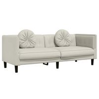 sofa con cojines 3 plazas terciopelo crema vidaxl