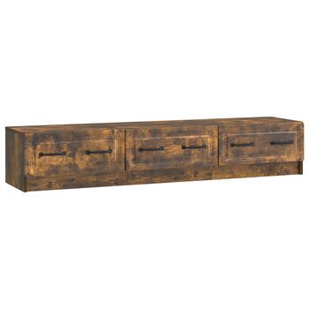 Mueble De Tv 147 X 34,5 X 27 Cm Roble Ahumado Vidaxl