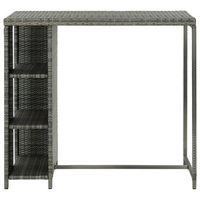 mesa bar  mesa de bistro estante almacenaje 120x60x110cm ratan sintetico gris