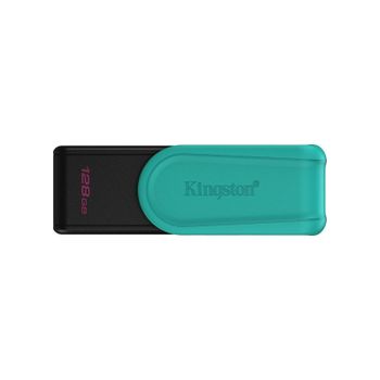 Pendrive Kingston DataTraveler Exodia S 128GB USB 3.2 Gen 1 Negro/Turquesa tapón giratorio