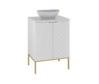 mueble lavabo individual 60cm 2 puertas sobre patas daria blanco