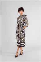 vestido camisero estampado multiblack flower l