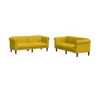 vidaxl juego de sofas 2 piezas terciopelo amarillo