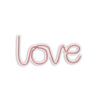 iluminacion led decorativa de plastico love rosa 37x19x2 cm