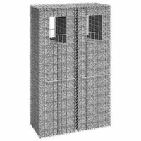 cestas postes de gaviones 2 unidades  gavion para piedras  gavion decorativo hierro 40x40x140 cm cfw775930