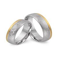 alianzas 8 quilates oro amarillo-blanco 4 diamantes