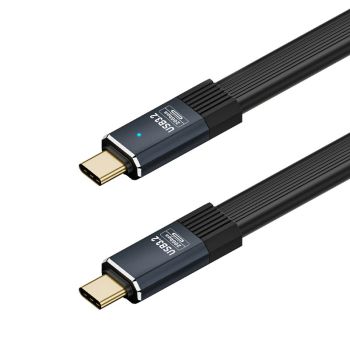 Cable USB3.2 20Gbps Tipo-C a Tipo-C 5A 100W Carga rápida Transmisión de datos 8K@60Hz Cable de video Datos Longitud 0.5M