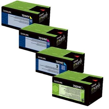 Original Multipack Lexmark CS510dte Printer Toner Cartridges (4 Pack) -70C2HK0