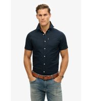 superdry para hombre m4010944a camisa oxford marino s casual algodon manga corta