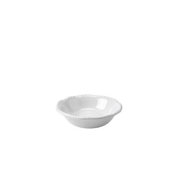 Plato hondo en melamina blanca con borde de cuerda 20x20x5.5cm