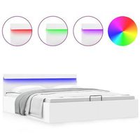 cama canape hidraulica con led sin colchon blanco 160x200 cm vidaxl