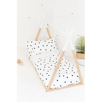 Juego De Funda Nórdica Infantil Topos Negro -  Cama105 (180x270)