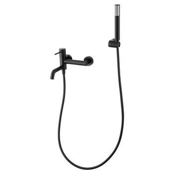 Grifo Para Banera Y Ducha Negro Opaco En Latón Y Zama Con Tubo Flexible 180 Cm