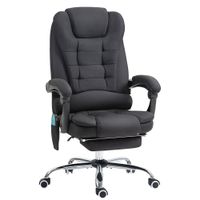vinsetto silla de oficina con 6 puntos de masaje funcion de calentamiento reposapies y control remoto 65x70x111-119 cm negro